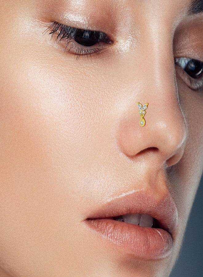 AVYRING حلقات أنف ذهبية من AVYRING، مصنوعة من الفولاذ الجراحي، على شكل حرف L، بتصميم لولبي متدلي، مجوهرات ثقب الأنف، وزن 20 غرام. - Image 5